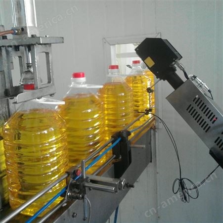 CO2二氧化碳激光喷码机食用油瓶标签纸日期批号打标30W