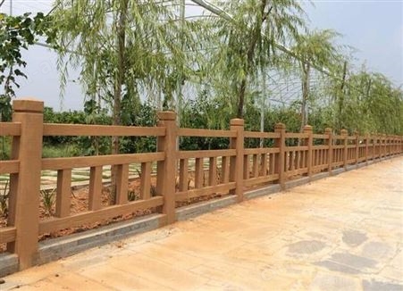 混凝土仿木栏杆公园河边扶手围栏景区X型中字方格川型水泥护栏