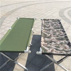 野营餐桌指挥折叠床 军绿色吹塑折叠床 户外作业训练折叠床