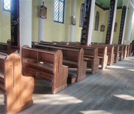 教堂教会长凳跪凳实木长椅长凳