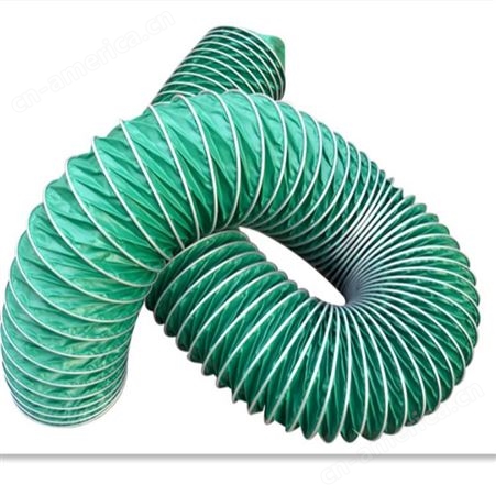 绿色通风管道玻纤三防布风管耐高温200度帆布软管阻燃高温排烟管