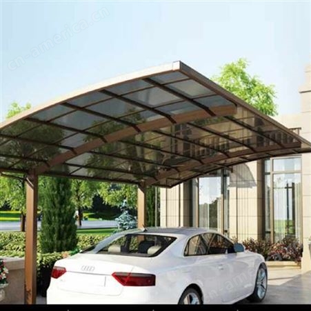 铝合金斜拉车棚 户外遮雨棚 庭院斜拉车棚 定制安装铝合金车棚