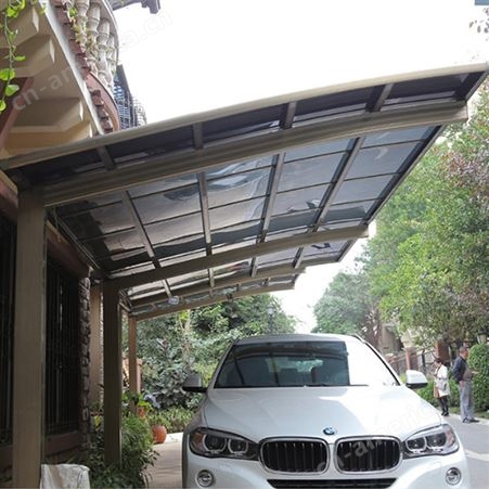 铝合金斜拉车棚 户外遮雨棚 庭院斜拉车棚 定制安装铝合金车棚