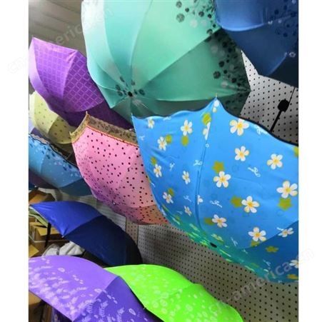 黑胶太阳伞 防紫外线晴雨两用三折伞 地摊雨伞货源