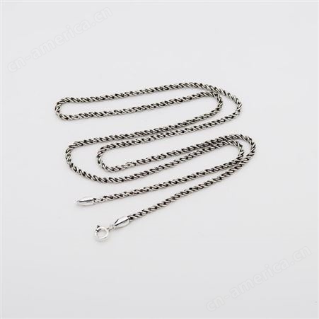 990银泰欧美时尚个性 24寸大扭麻绳项链 珠宝配饰机加工定制生产