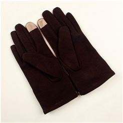 麂皮短款手套 冬季麂皮手套 加绒加厚手套 触屏保暖手套