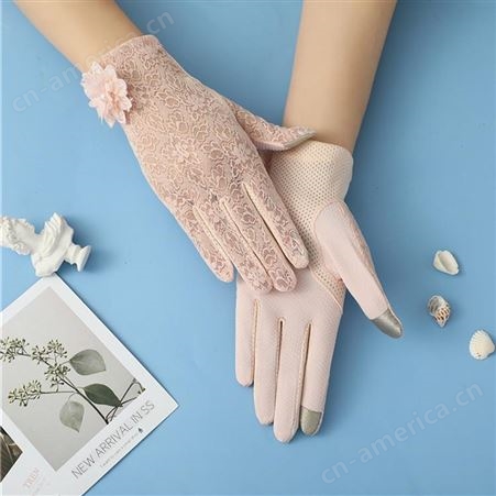 蕾丝边防晒手套 厂家供应 春夏季防晒蕾丝手套 女士蕾丝手套