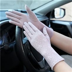 透气棉质防晒手套 长期供应 棉布防晒手套女 夏季女款手套