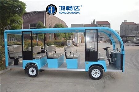 广东电动观光车 鸿畅达电动游览车 景区电动巴士销售