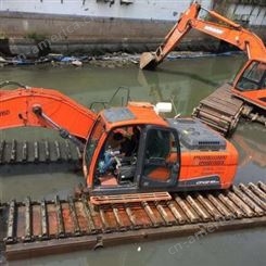 江苏湿地挖掘机租赁价格 水上挖掘机出租