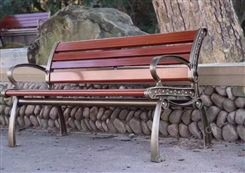 恒岳体育 公园塑木防腐木休闲椅 休闲亭铸铁铸铝坐凳
