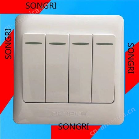 投标预算常用86型上海松日SONGRI 暗装墙壁四开四联开关按钮 家装单双控