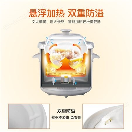 天际电炖炖锅家用全自动智能5L陶瓷煲汤锅电用多功能快速煮粥神器
