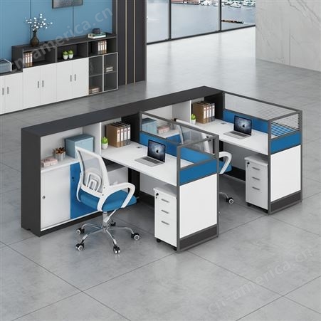 办公室办公桌职员桌椅组合简约现代屏风46人多位财务桌办公家具