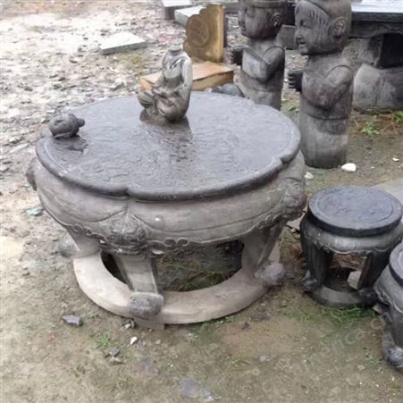石雕圆桌 仿古石桌石凳 青石石头桌子生产厂家