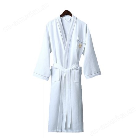 五星级酒店华夫格纯棉浴袍 男女情侣夏季全棉白色浴衣薄款睡袍