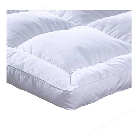 酒店床上用品酒店全棉防羽布双层鸭绒羽绒被褥立体加厚舒适垫
