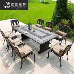 户外铸铝桌椅欧式别墅组合花园家具室外露天阳台庭院铁艺桌椅