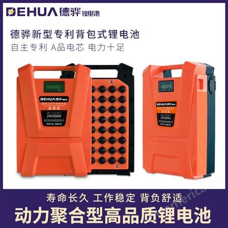 德骅采茶机专用锂电池新款大小橘24v10ah20ah30ah12ah背包电池
