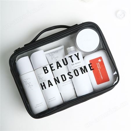 厂家定制三件套PVC化妆包透明 韩版旅行便携手提化妆包收纳洗漱包 富源定制logo尺寸
