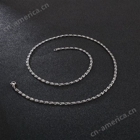 亚马逊货源欧美创意个性型男316L不锈钢项链 百搭钛钢链条配链