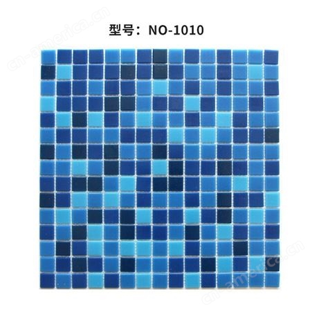 群舜NO-1017游泳池卫生间浴室防滑热熔马赛克玻璃瓷砖