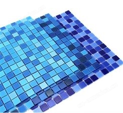 热熔玻璃马赛克泳池砖 蓝色水池景观池防滑地面陶瓷砖
