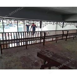 桂林木雕 实木美人靠 栏杆 古建凉亭 长廊 座椅