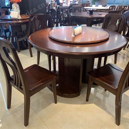 简约餐桌  实木圆桌 餐厅圆桌价格 餐厅桌椅 圆桌定制