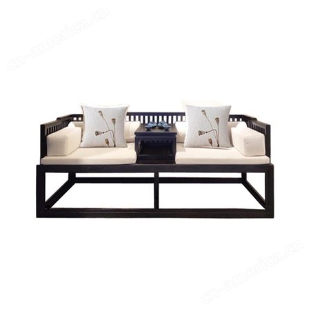 新中式白蜡木罗汉床 实木伸缩床 小户型推拉床榻客厅沙发组合榫卯简约家具 可定做