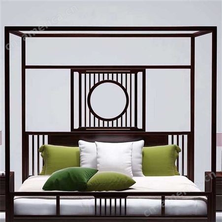 新中式实木床 1.8米双人床 主卧婚床1.5米储物高箱 现代简约家用大床 可定做