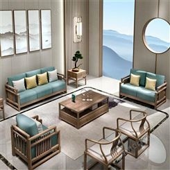 新中式实木沙发组合 中式禅意设计 客栈沙发客厅整装家具 可定做
