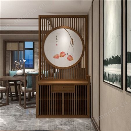 新中式屏风隔断客厅 进门玄关简约 现代时尚卧室遮挡家用实木禅意 可定做